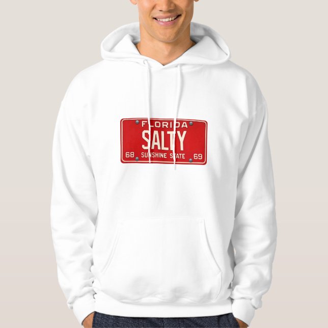 Salty Life 1969 | Retro Florida License Plate Surf Hoodie (Framsida)
