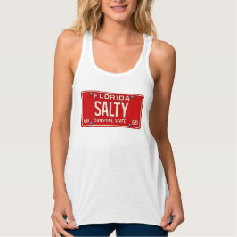 Salty Life 1969 | Retro Florida License Plate Surf Linne Med Racerback
