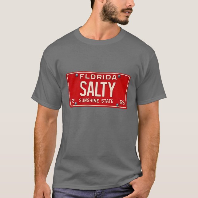 Salty Life 1969 | Retro Florida License Plate Surf T Shirt (Framsida)