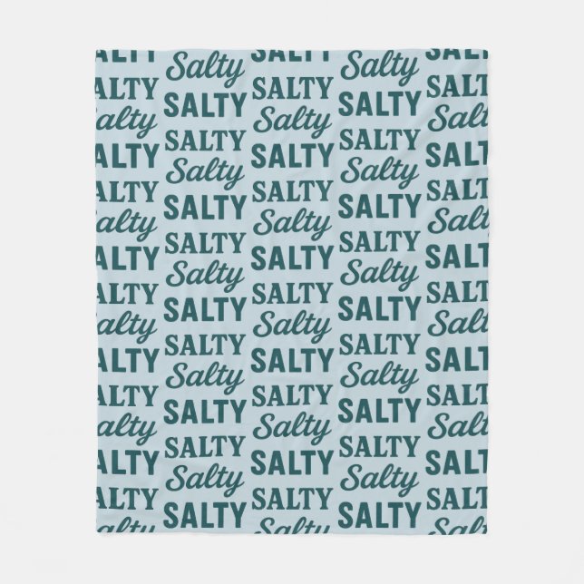 Salty Life Coastal Lover - Teal Blue Graphic Print Fleecefilt (Framsidan)
