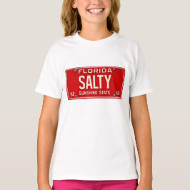 Salty Life Retro Florida License Plate Girls Surf T Shirt