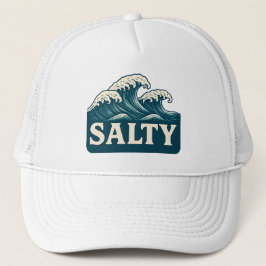 Salty Life Teal Blue Surf Beach Waves Graphic  Keps