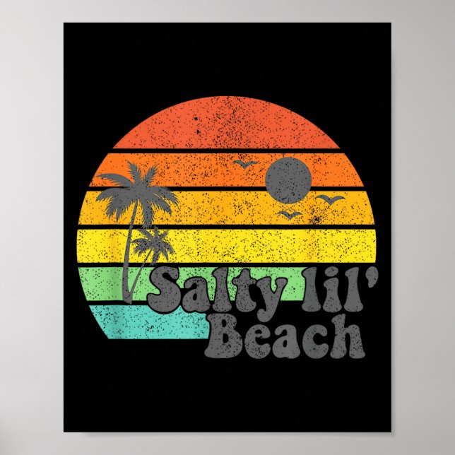 Salty Lil Beach Retro Vacation Funny Summer Quote  Poster (Framsidan)