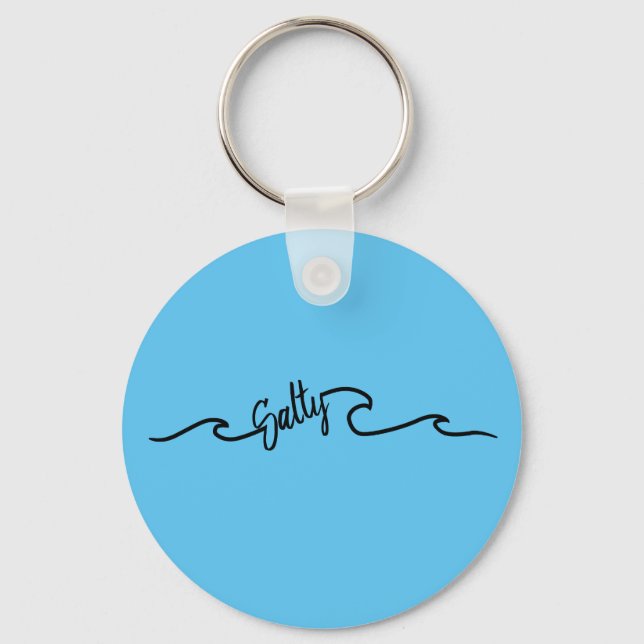 Salty Ocean Wave Keychain Nyckelring (Framsida)