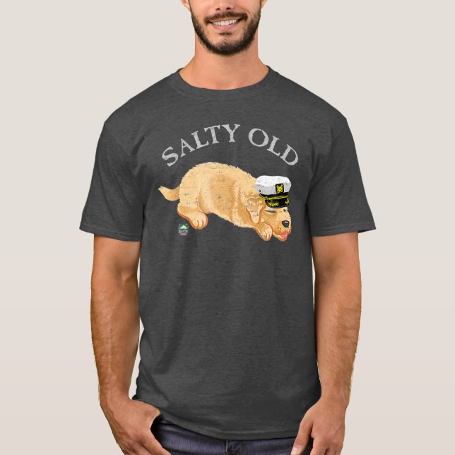 Salty Old Hund T Shirt (Framsida)