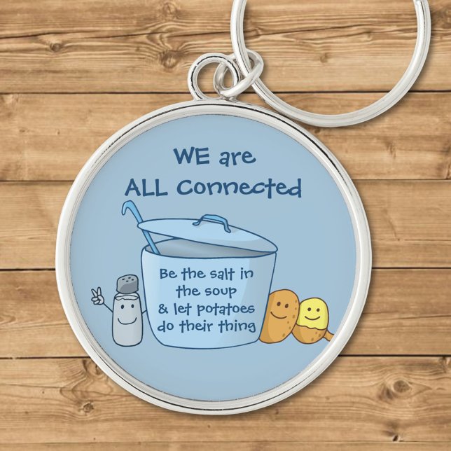 Salty Potato Soppa Keychain Rund Silverfärgad Nyckelring (Skapare uppladdad)