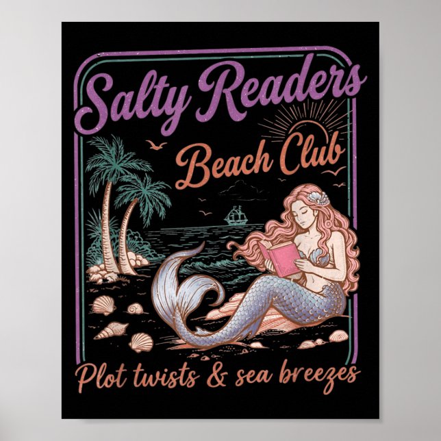 Salty Readers Beach Club-böcker Handlingstvåtar Ha Poster (Framsidan)