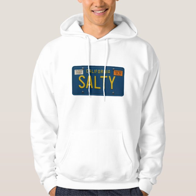 Salty -Retro 1969 California License Plate Graphic Hoodie (Framsida)