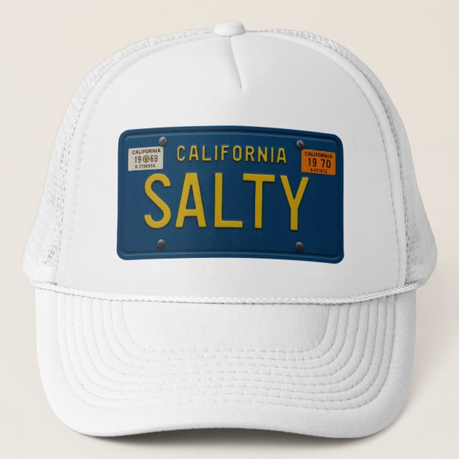 Salty Retro 1969 California License Plate Graphic Keps (Framsida)
