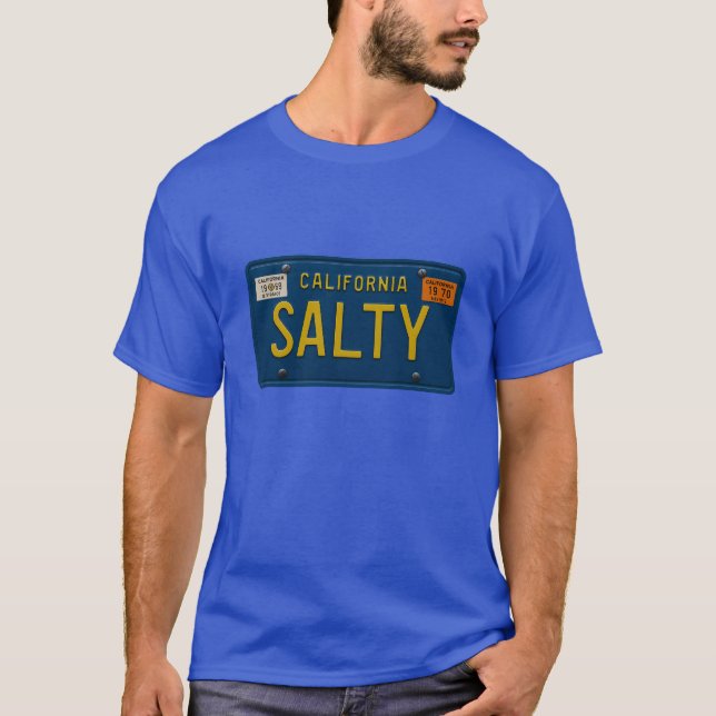Salty -Retro 1969 California License Plate Graphic T Shirt (Framsida)