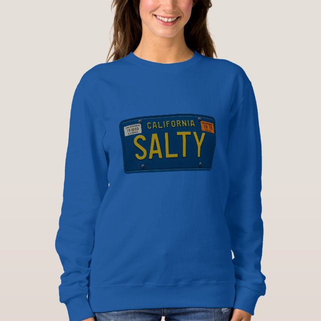 Salty -Retro 1969 California License Plate Graphic T Shirt (Framsida)