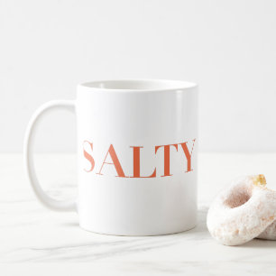 SALTY Sarcastic Typography Design in Orange Red Kaffemugg