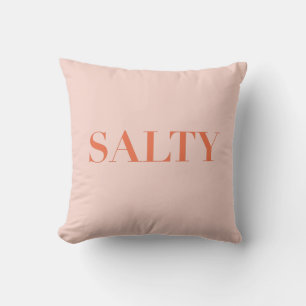 SALTY Sarcastic Typography Design in Orange Red Kudde