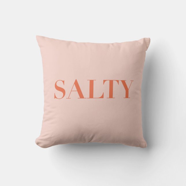 SALTY Sarcastic Typography Design in Orange Red Kudde (Framsida)