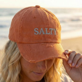 SALTY Sarkastic Ord i Orange och Rosa Broderad Keps