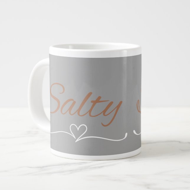 Salty Script with Heart Flourish, Birthday Gift  Jumbo Mugg (Framsida vänster)