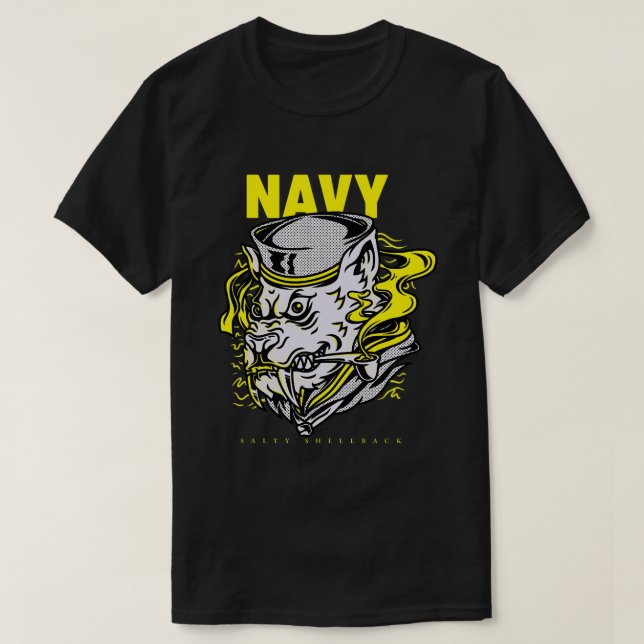 Salty Shellback Sailor Navy Shellback Sailor T Shirt (Design framsida)