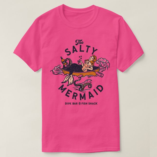Salty Sjöjungfru Dive Pub ammar fiskskaka T Shirt (Design framsida)