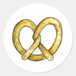 Salty Soft Pretzel Pretzels Snack Food Stickers Runt Klistermärke