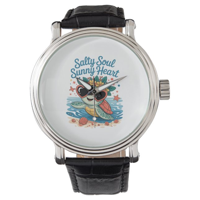 Salty Soul Sunny Heart Turtle Summer Armbandsur (Framsida)