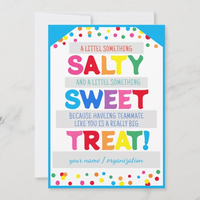 Salty Sweet Treat Märkre, Nåt Salty and Sweet,T Inbjudningar (Framsida)