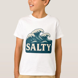 Salty Teal Blå Surf Strand Vågor | Kustliv T Shirt