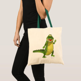 Salty the Crokodile Tote Bag Tygkasse