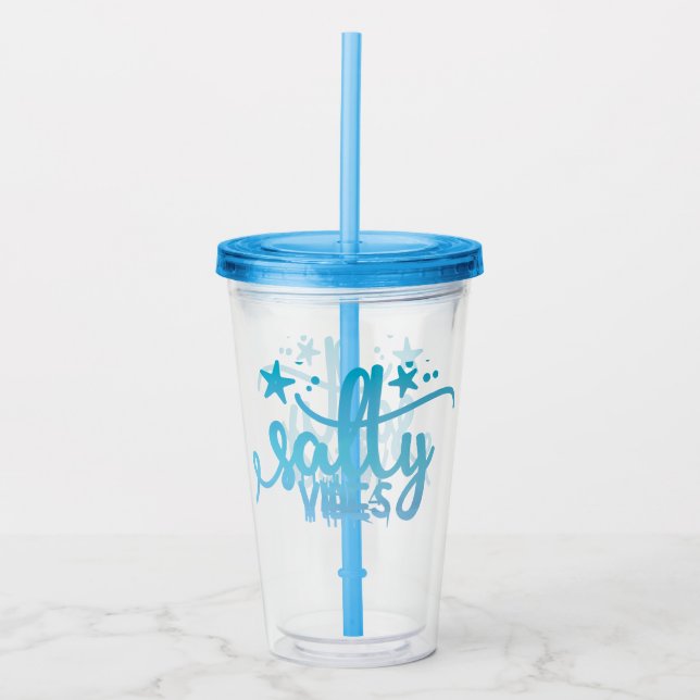 Salty Vibes Insulated Beach Tumbler Take Away Mugg (Framsida)