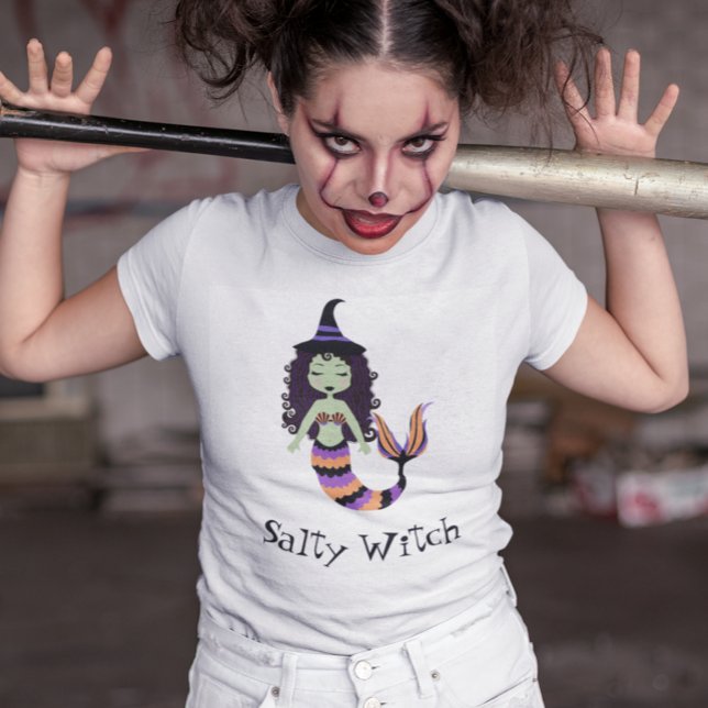 Salty Witch Halloween Sjöjungfru T Shirt (Skapare uppladdad)