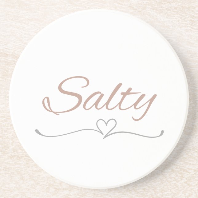Salty with Heart Flourish, Gift for Her Birthday Underlägg (Framsidan)