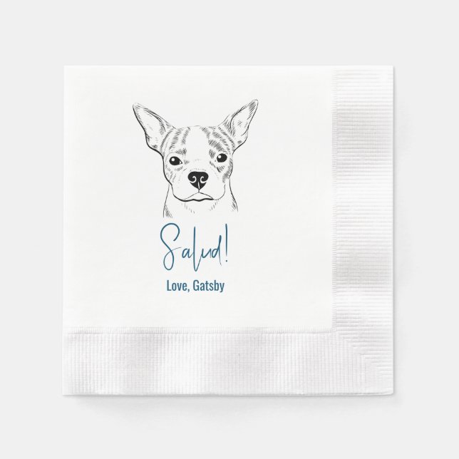 Salud! Boston Terrier Bröllop Napkins Pappersservett (Framsidan)