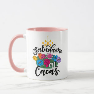 Saludame al Cacas, hand plockade, rosa Mugg