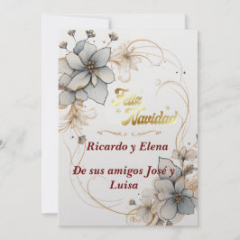 Saludo Feliz Navidad elegante y delicado Julkort