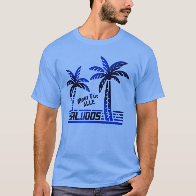 SALUDOS - Sonne und Meer für Alle - Palmendekor T Shirt (Framsida)