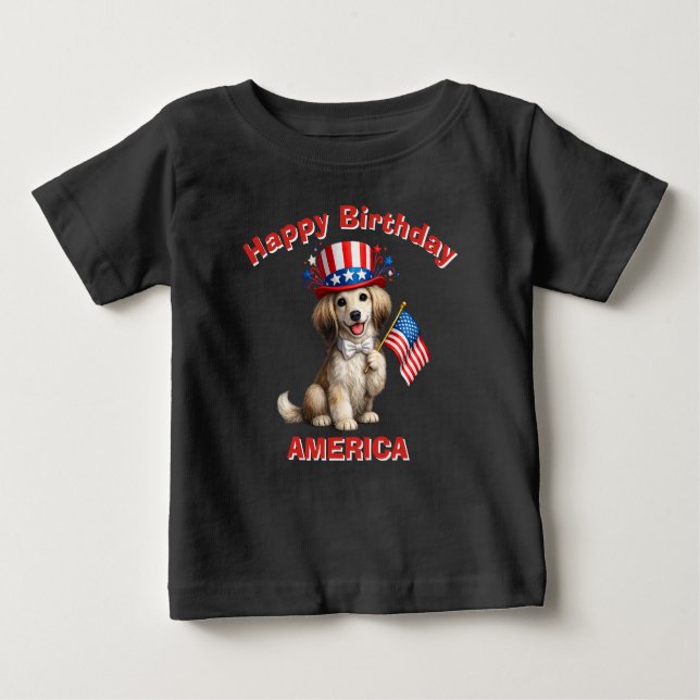 Saluki (2aa) Patriotisk Barn T-Shirt (Framsida)