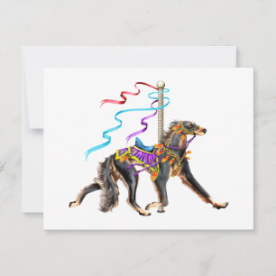 Saluki Carousel Black & Tan Inbjudningar