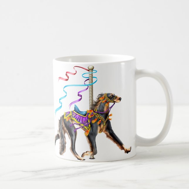 Saluki Carousel Black & Tan Kaffemugg (Höger)