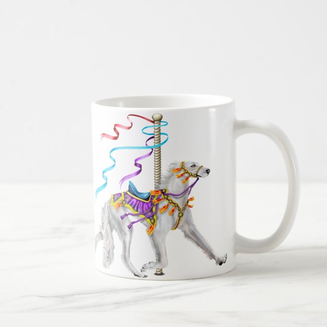 Saluki Carousel White Kaffemugg (Höger)