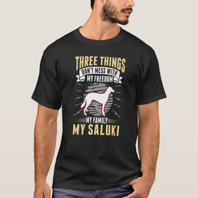 Saluki Family Persian Greyhound Saluki T Shirt (Framsida)