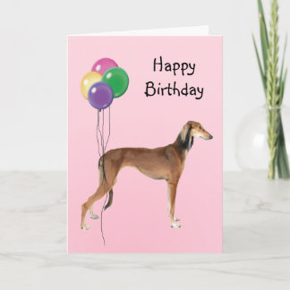 Saluki, födelsedagsballonger kort