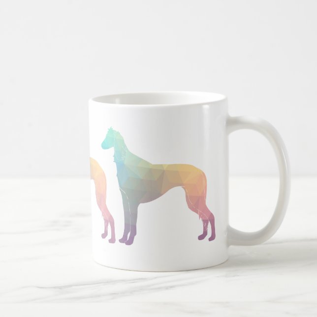 Saluki Geometric Mönster Silhouette Kaffemugg (Höger)