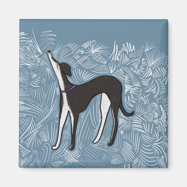 Saluki Greyhound Magnet (Framsidan)