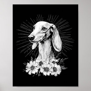 Saluki Hund älskare Retro Stil Tattoo_1 Poster