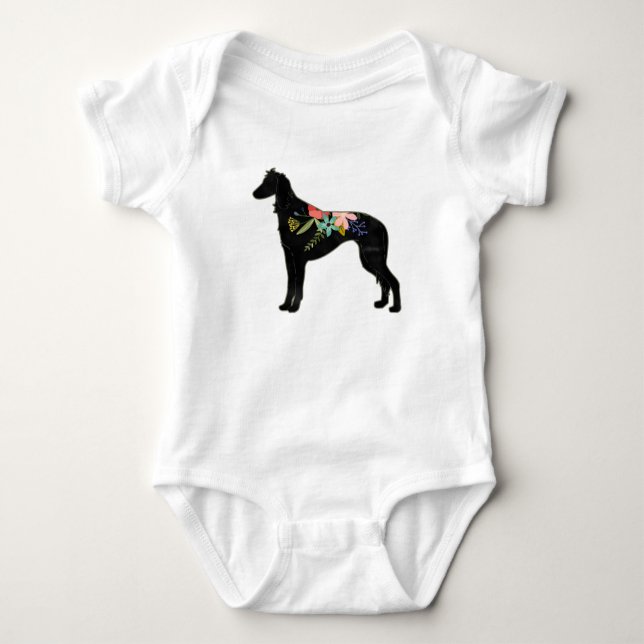 Saluki Hund aveln Bohemian Blommigt Saddle T Shirt (Framsida)