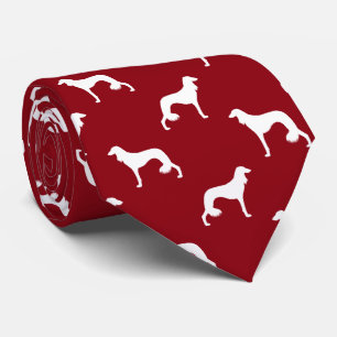 Saluki Hund Silhouettes Mönster Red and White Slips