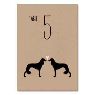 Saluki Hund Silhouettes Wedding Reception Anpassni Bordsnummer