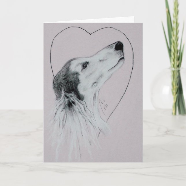 Saluki hundvalentin kort för dag (Framsida)