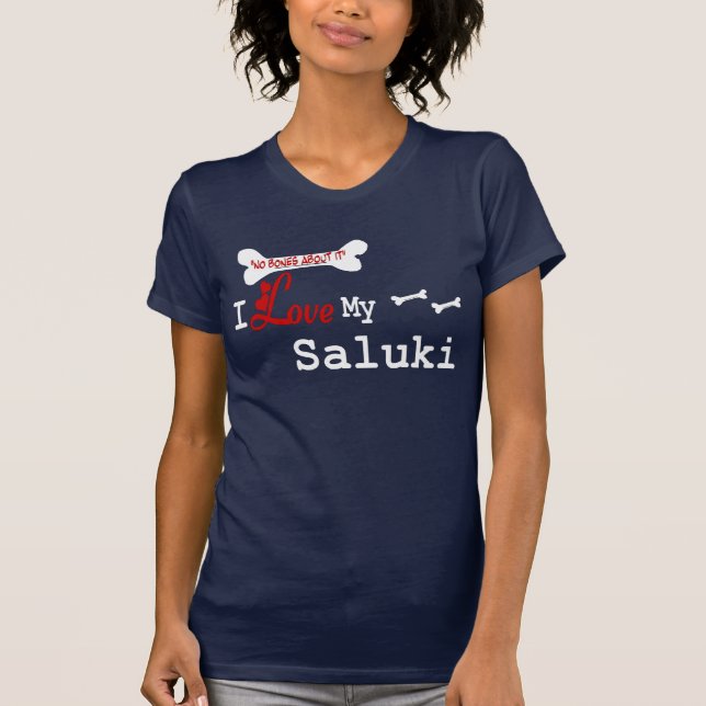 Saluki (I Kärlek) Apparel Tee Shirt (Framsida)