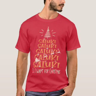 Saluki jul Hund aveln Christmasree-pojken T Shirt