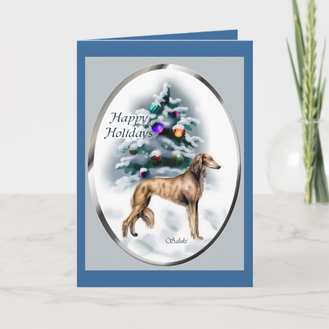 Saluki julgåvor helgkort (Framsida)